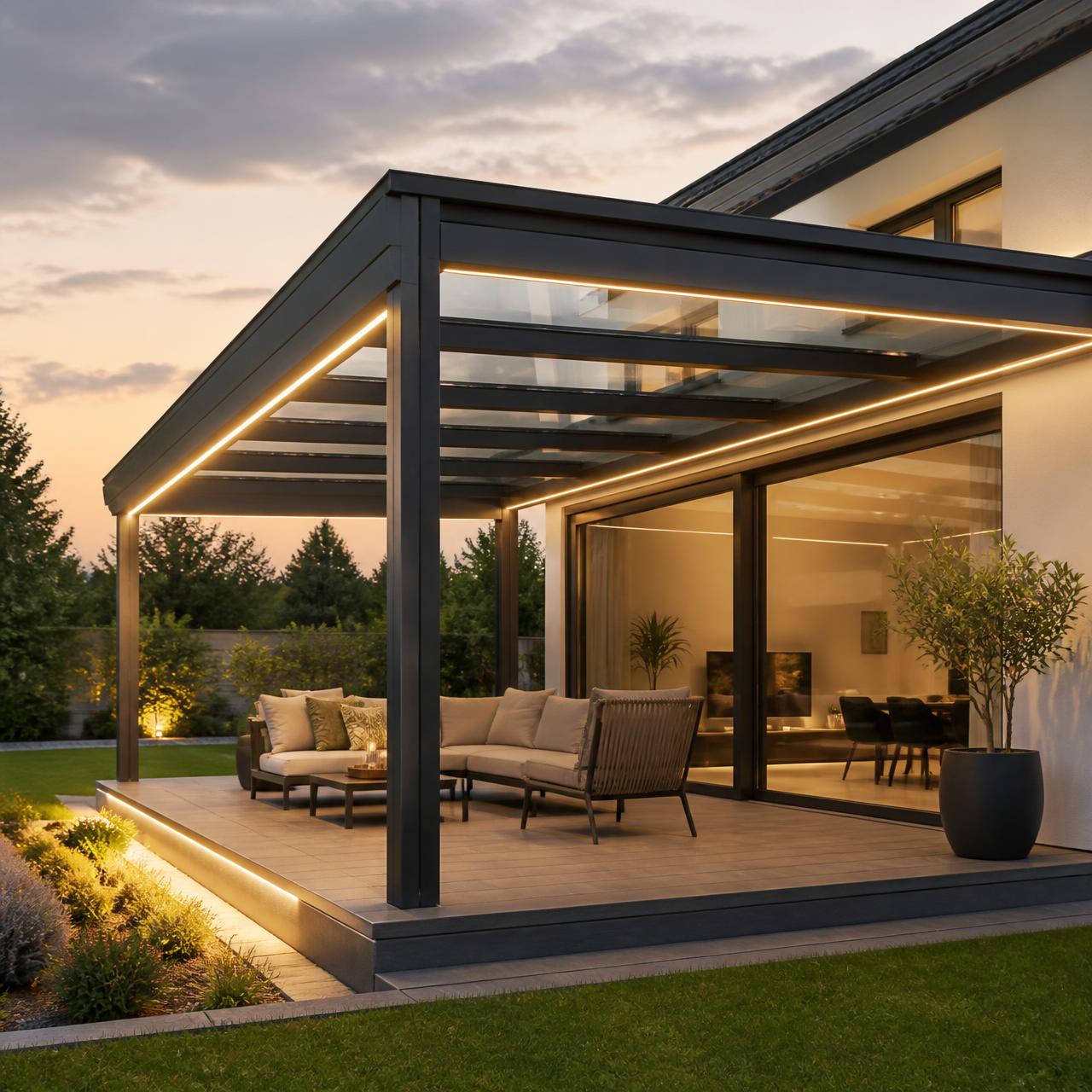 Maßgefertigte Terrassenüberdachung von MaxWerk